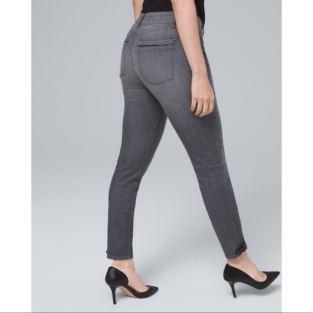 Classic Rise Skinny Ankle Jeans Vegan Leather Trim